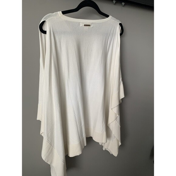 Michael Kors Women Drape Sweater XLarge Egg White Soft Knit Cold Shoulder - Picture 6 of 6